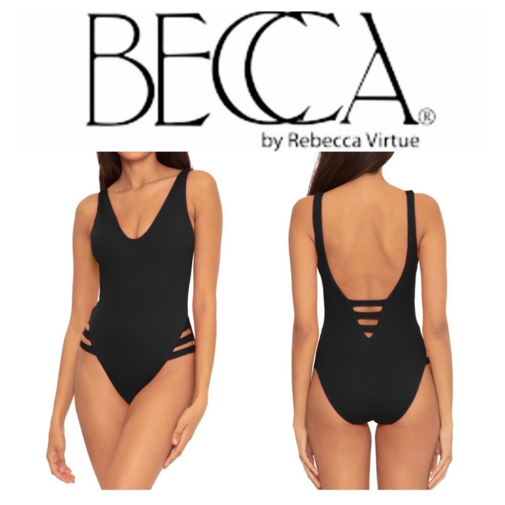 NWOT Becca Black one piece Large